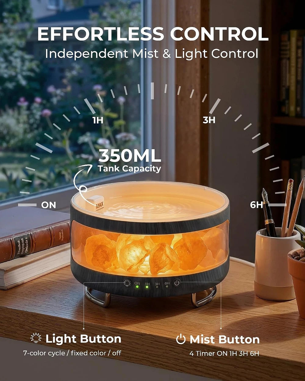 Essential Oil Diffuser with Himalayan Salt Lamp, Scent Diffusers for Home