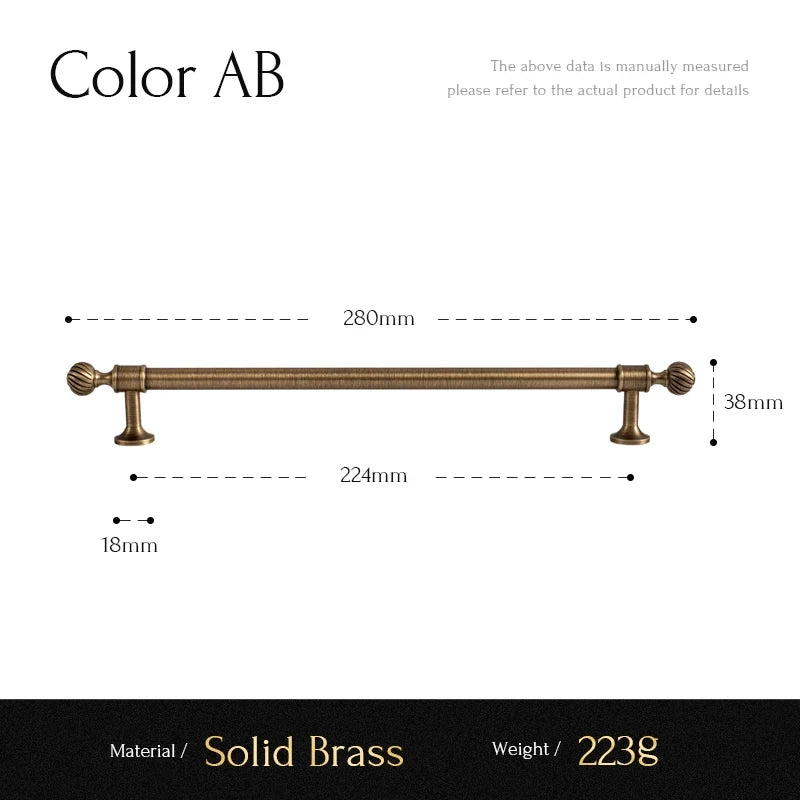 Brushed Brass Furniture Handle