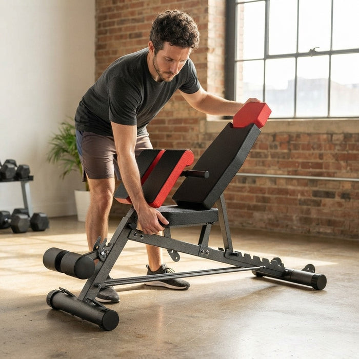 Finer Form Multi-Functional Adjustable FID Weight Bench and Roman Chair